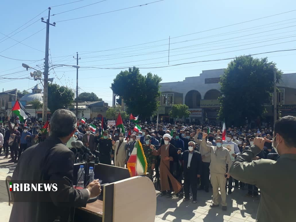 تجمع بزرگ حمایت از مردم فلسطین در کرمانشاه