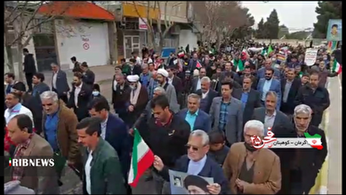 راهپیمایی مردم کرمان در ۲۵ شهرستان استان کرمان