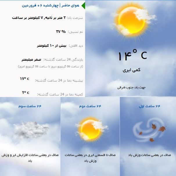آسمان قم، امروز صاف تا قسمتی ابری پیش بینی می‌شود