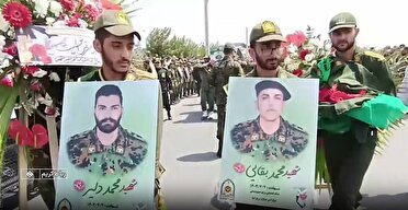 تشییع پیکر مطهر دو سرباز شهید در رباط کریم و نصیرشهر