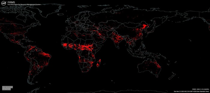 تصاویر ماهواره ای ناسا از مناطق درگیر آتش سوزی در نقاط مختلف جهان از جمله جنگل های الیت در جنوب چالوس